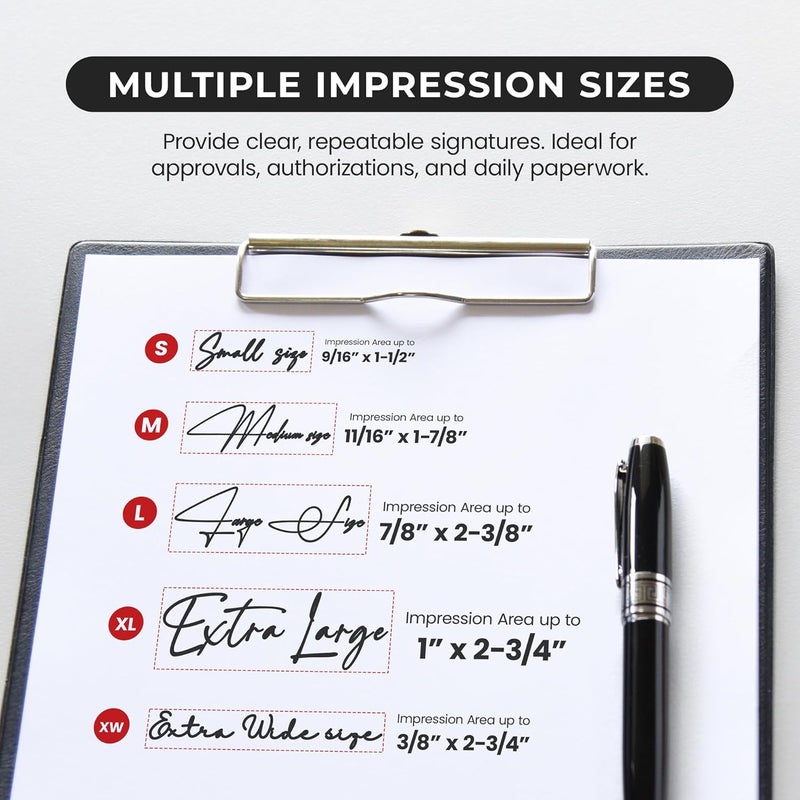 Promot Personalized Signature Stamp - Custom Self Inking Stamp with Your Handwritten Signature, Easy Stampers & Professional Impressions for Business, Legal, and Personal Documents (Small) - Image 2